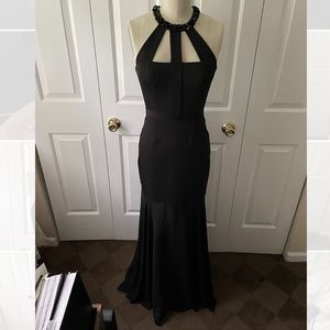 BCBGMAXAZRIA Black beaded gown
